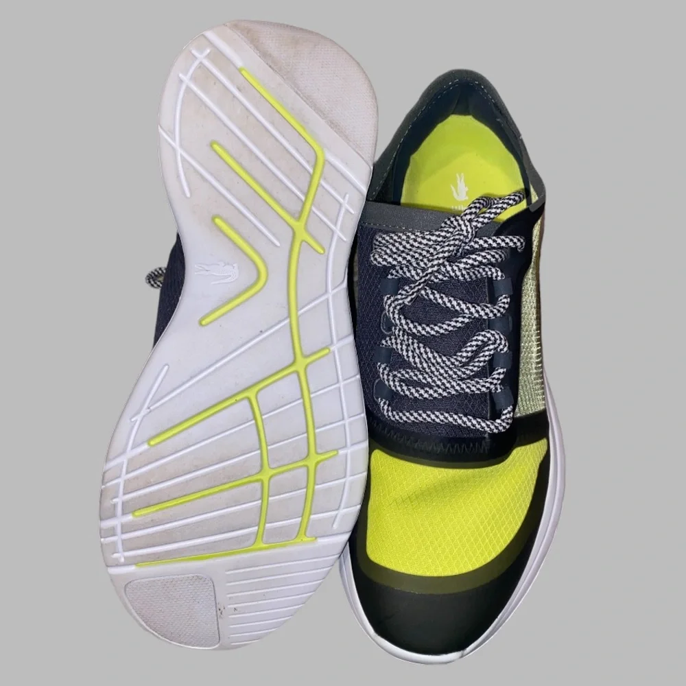 Lacoste sport Mens sneakers lt fit 220, yellow & dark gray, lightweight size 7.5